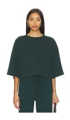 Bobi Boxy Short Sleeve Pullover In Green
