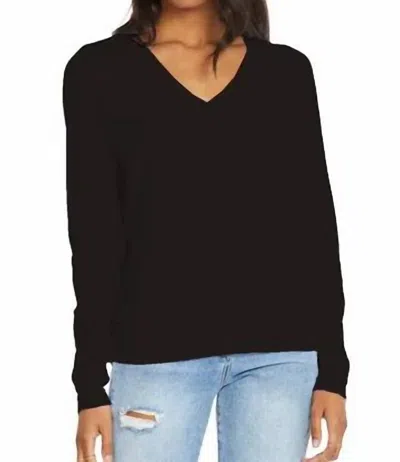 Bobi Boyfriend Long Sleeve Top In Black