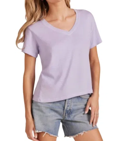 Bobi Boyfriend Short Sleeve Tee In Lilac In Purple