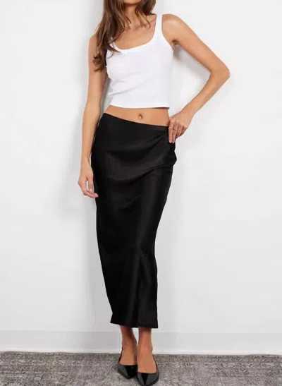 Bobi Bree Midi Bias Cut Skirt In Black