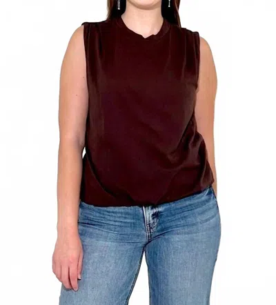 Bobi Bubble Hem Tee In Umber In Burgundy