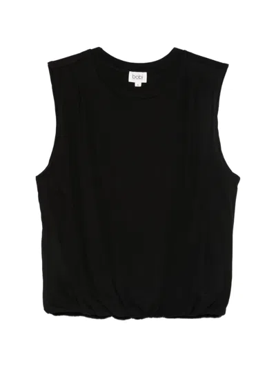 Bobi Bubble-hem T-shirt In Black