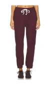 Bobi Button Jogger Pant In Burgundy