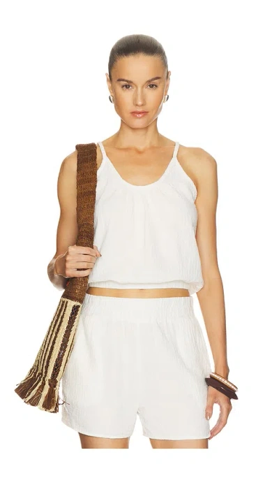 Bobi Cami Crop Top In White