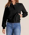 Bobi Cinched Hem Bomber Jacket In Black In Black