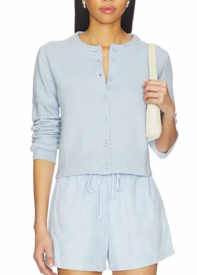 Bobi Classic Slim Cardigan In Cool Blue