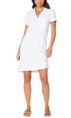 Bobi Collar Terry Cloth Pullover Top In White In White