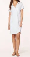 Bobi Collar Terry Cloth Pullover Top In White In White