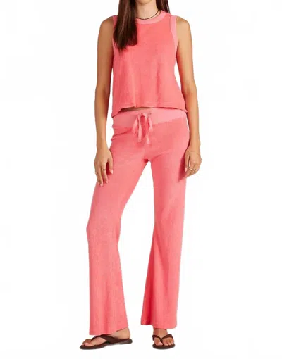 Bobi Comfort Waist Skinny Flare Pants In Hot Coral In Multi