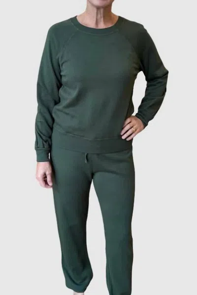 Bobi Comfortable Drawcord Jogger Pants In Green