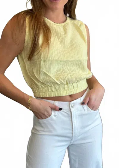 Bobi Crewneck Crop Tank Top In Sunlight In Yellow