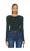Bobi Crewneck Long Sleeve Tee In Green