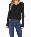 Bobi Crewneck Pullover Cable Knit In Black In Black