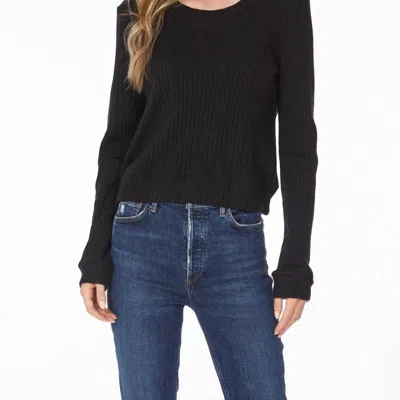 Bobi Crewneck Pullover Cable Knit In Black