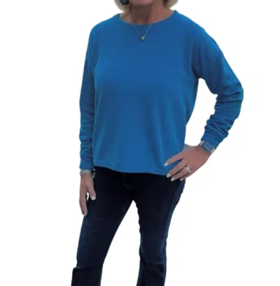 Bobi Criss Cross Back Terry Cloth Top In Lapis In Blue