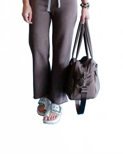 Bobi Crop Flare Pant In Faded Umber In Purple