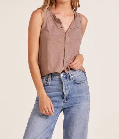 Bobi Cropped Snap Tank Top In Earthy In Brown