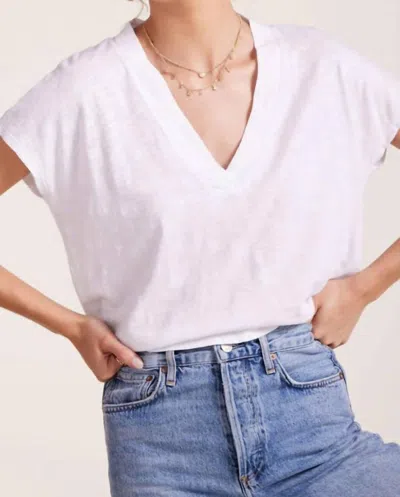 Bobi Dolman V Neck Tee In White