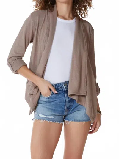 Bobi Draped Front Blazer In Hazelnut In Brown