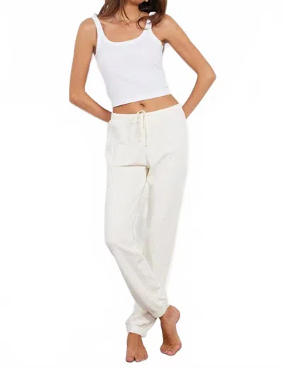 Bobi Drawcord Jogger In Pearl In White