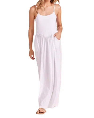 Bobi Drop Waist Dress In White In Purple
