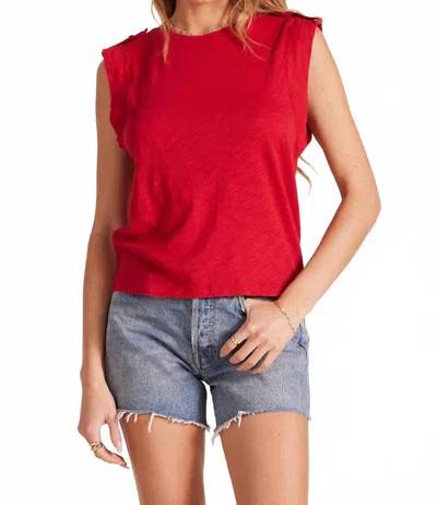 Bobi Epaulet Tank Top In Lava In Red