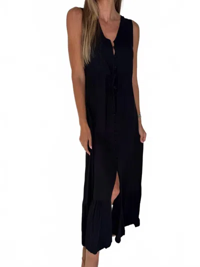 Bobi Eyelet Maxi Dress In Black