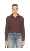 Bobi Fallon Button Up In Brown