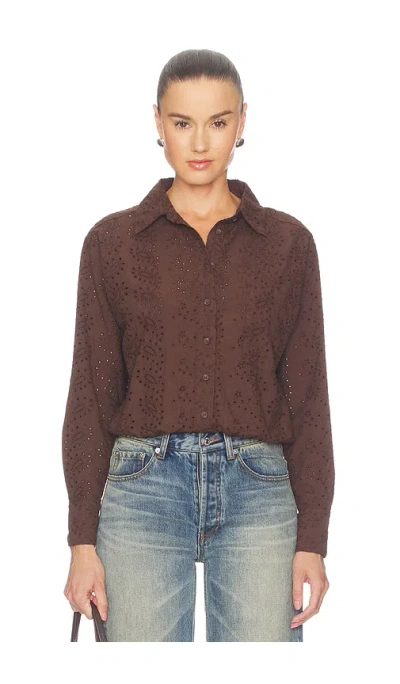 Bobi Fallon Button Up In Brown