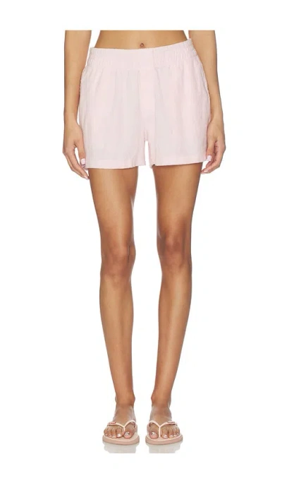 Bobi Faux Fly Short In Pink