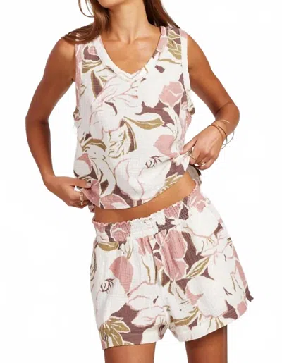 Bobi Faux Fly Smocked Short In Summer Romance In Multi