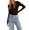 Bobi Fitted Crewneck Tee In Black In Black