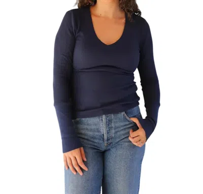 Bobi Fitted Long Cuff Tee In Seaside In Blue