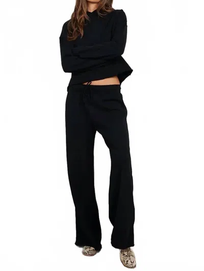 Bobi Flared Drawstring Pant In Black