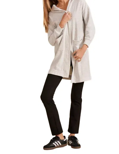 Bobi Fleece Duster W/ Hood In Grey