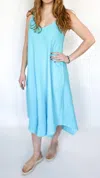 Bobi Hankerchief Maxi Dress In Bright Aqua In Multi