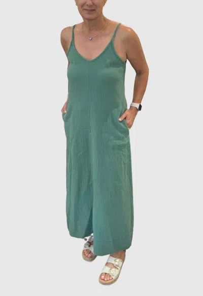 Bobi Highlow Midi Tank Dress In Vine In Green
