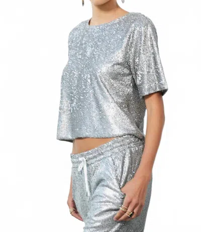 Bobi Keyhole Back Cropped Tee In Grey In Gray