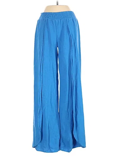 Pre-owned Bobi Linen Pants In Blue