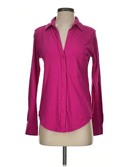 Pre-owned Bobi Long Sleeve Button Down Shirt In Pink