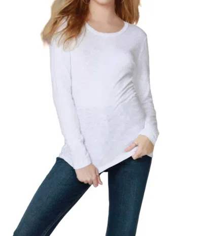 Bobi Long Sleeve Crewneck In White