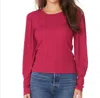 Bobi Long Sleeve Crewneck Tee In Berries In Multi
