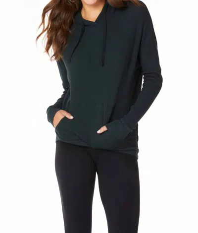 Bobi Long Sleeve Pocket Hoodie In Black In Green