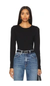 Bobi Fitted Crewneck Tee In Black In 블랙
