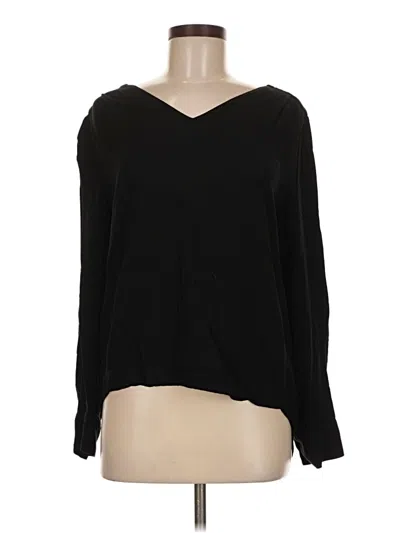 Pre-owned Bobi Long Sleeve Top Black V-neck Tops