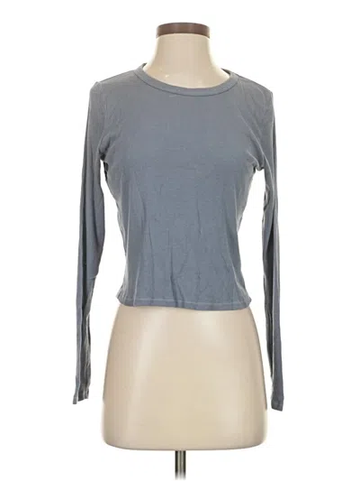 Pre-owned Bobi Long Sleeve Top Gray Crew Neck Tops