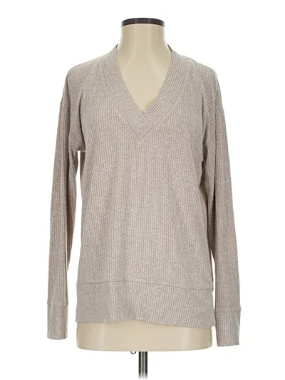 Pre-owned Bobi Long Sleeve Top Gray V Neck Tops
