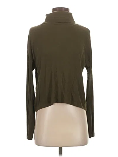 Bobi Long Sleeve Top Green Turtleneck Tops