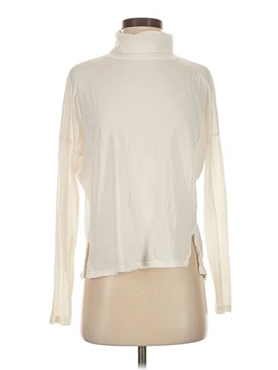 Pre-owned Bobi Long Sleeve Top Ivory Turtleneck Tops In White