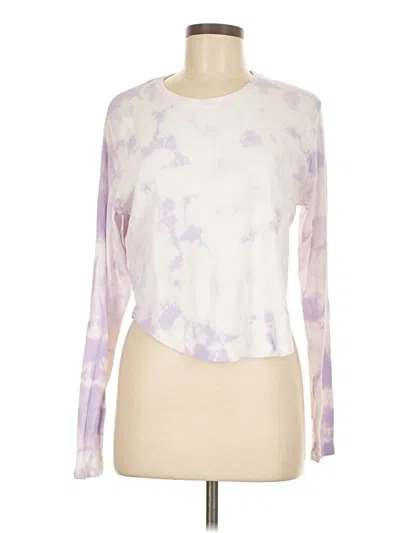 Pre-owned Bobi Long Sleeve Top Purple Mock Neckline Tops